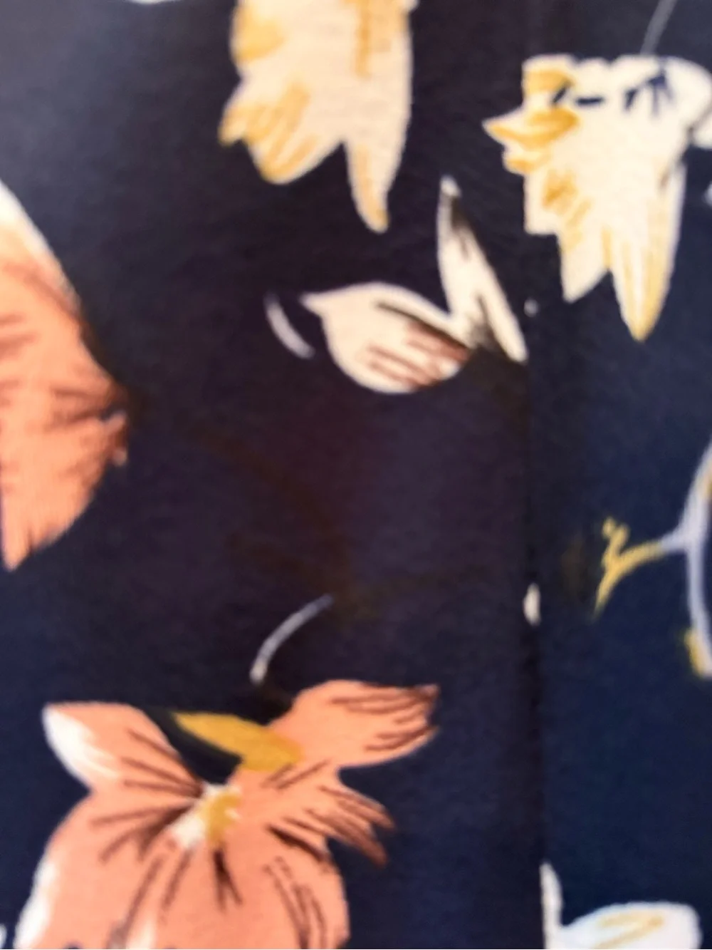 Navy Sleeveless Floral Midi Dress with Lace Waist - Picture 7 of 11